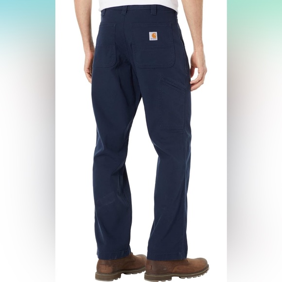 Carhartt Men’s Navy Rugged Flex Relaxed Fit Canvas Work Pant - Picture 3 of 5